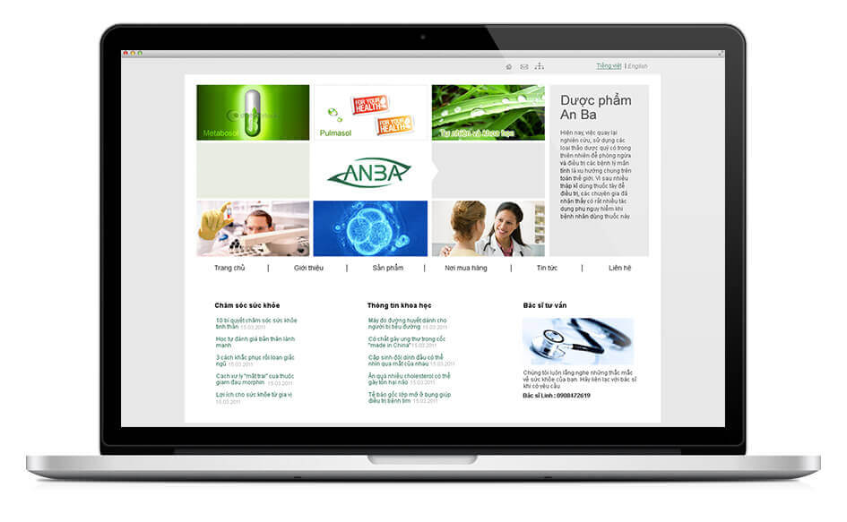 Cánh Cam thiết kế website cho Dược An Ba ảnh 3