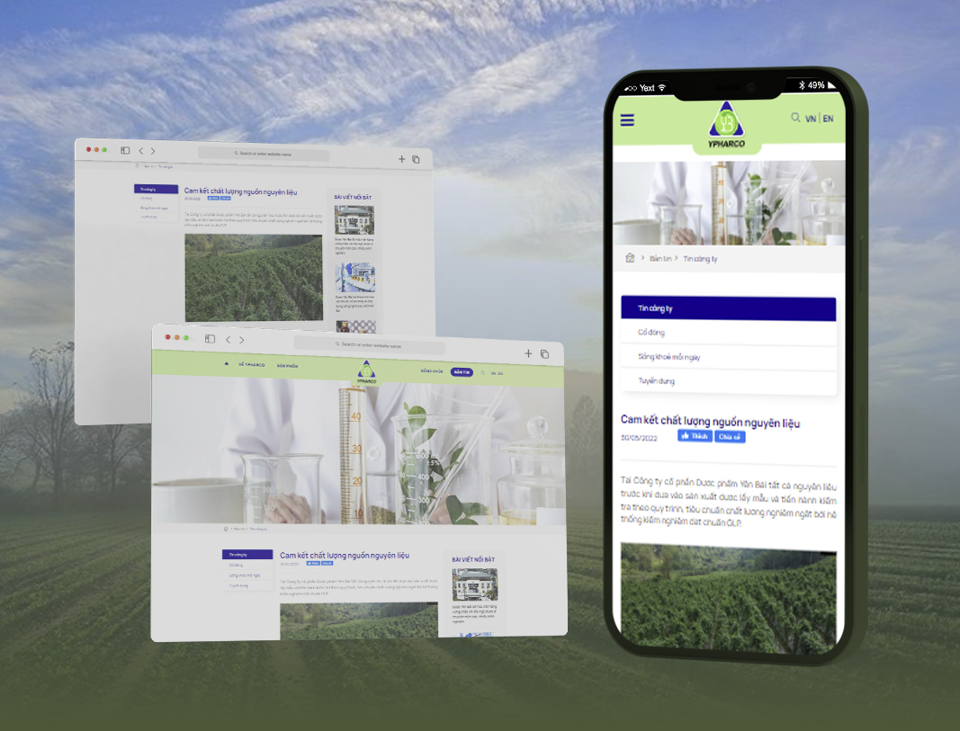 Ypharco website về thuốc thiết kế bởi Cánh Cam